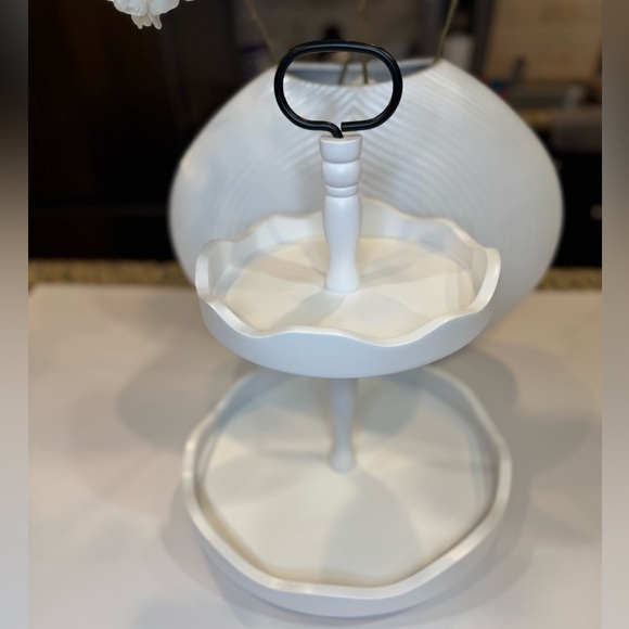Other - The Perfect Two-Tier White Wooden Tray For Decorations, Food Entertaining NWT